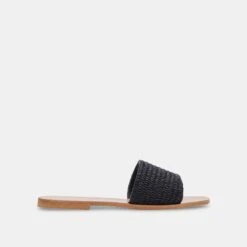 BELLE SANDALS BLACK RAFFIA
