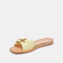 CABANA SANDALS LEMON CREAM LEATHER -Modish Shoe DOLCEVITA SANDALS CABANA LEMONCREAMLEATHER 08