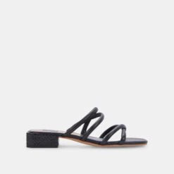 HAPI WIDE SANDALS BLACK LEATHER