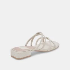 HAPI SANDALS IVORY LEATHER -Modish Shoe DOLCEVITA SANDALS HAPI IVORYEMBOSSEDSTELLA 03