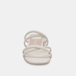 HAPI SANDALS IVORY LEATHER -Modish Shoe DOLCEVITA SANDALS HAPI IVORYEMBOSSEDSTELLA 04