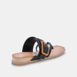 PERRIS SANDALS BLACK EMBOSSED LEATHER -Modish Shoe DOLCEVITA SANDALS PERRIS BLACKEMBOSSEDLEATHER 03