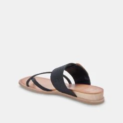 PERRIS SANDALS BLACK EMBOSSED LEATHER -Modish Shoe DOLCEVITA SANDALS PERRIS BLACKEMBOSSEDLEATHER 09