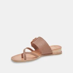 PERRIS SANDALS CAFE EMBOSSED LEATHER -Modish Shoe DOLCEVITA SANDALS PERRIS CAFEEMBOSSEDLEATHER 08
