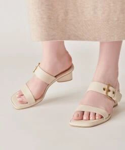 RIVA SANDALS IVORY LEATHER -Modish Shoe DOLCEVITA SANDALS RIVA IVORYLEATHER ONFOOT 2