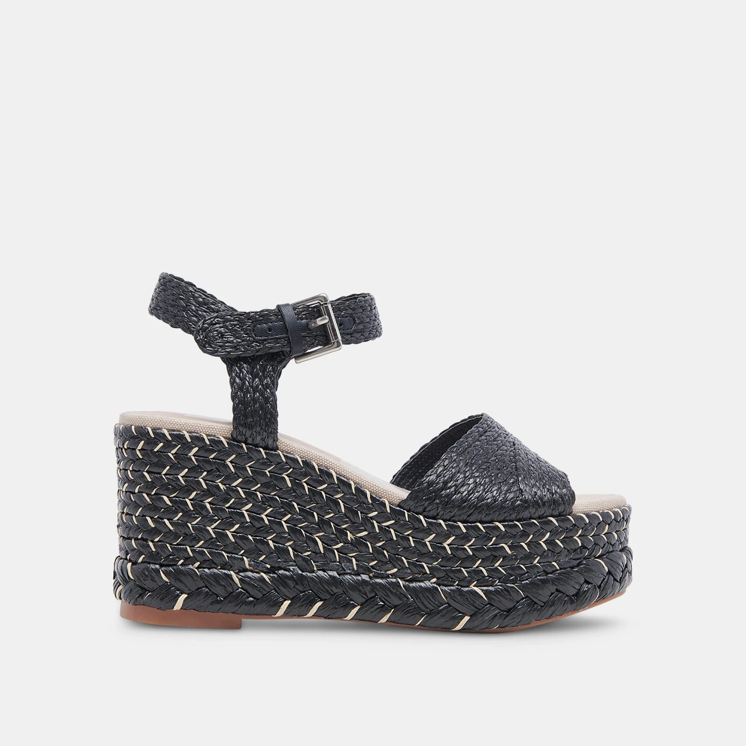 TIAGO WEDGES BLACK RAFFIA 1 TIAGO WEDGES BLACK RAFFIA