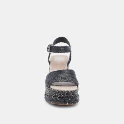 TIAGO WEDGES BLACK RAFFIA 14 TIAGO WEDGES BLACK RAFFIA -Modish Shoe DOLCEVITA SANDALS TIAGO BLACKRAFFIA 04