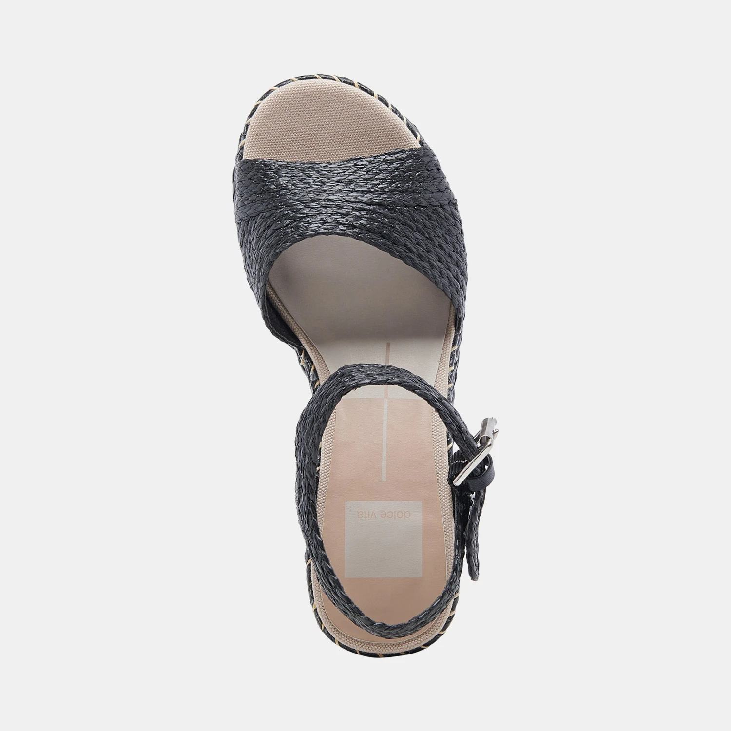 TIAGO WEDGES BLACK RAFFIA 8 TIAGO WEDGES BLACK RAFFIA - Image 8