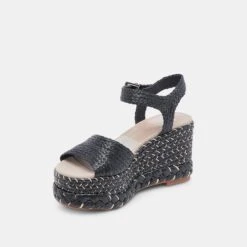 TIAGO WEDGES BLACK RAFFIA 12 TIAGO WEDGES BLACK RAFFIA -Modish Shoe DOLCEVITA SANDALS TIAGO BLACKRAFFIA 08