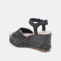TIAGO WEDGES BLACK RAFFIA 13 TIAGO WEDGES BLACK RAFFIA -Modish Shoe DOLCEVITA SANDALS TIAGO BLACKRAFFIA 09