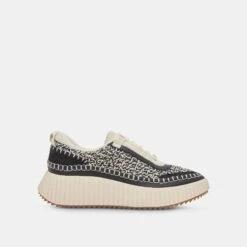 Dolce Vita DOLEN SNEAKERS WHITE BLACK WOVEN -Modish Shoe DOLCEVITA SNEAKERS DOLEN BLACKMULTIWOVEN 02