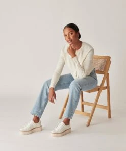 TIGER SNEAKERS WHITE LEATHER -Modish Shoe DOLCEVITA SNEAKERS TIGER WHITELEATHER ONFOOT 3