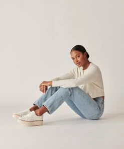 TIGER SNEAKERS WHITE LEATHER -Modish Shoe DOLCEVITA SNEAKERS TIGER WHITELEATHER ONFOOT 6