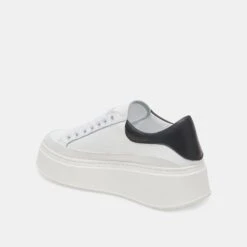 Dolce Vita WYETT SNEAKERS WHITE BLACK LEATHER -Modish Shoe DOLCEVITA SNEAKERS WYETT WHITE BLACKLEATHER 09