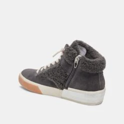 Dolce Vita ZILVIA PLUSH SNEAKERS ANTHRACITE SUEDE -Modish Shoe DOLCEVITA SNEAKERS ZILVIAPLUSH ANTHRACITESUEDE 09