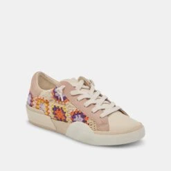 Modish Shoe -Modish Shoe DOLCEVITA SNEAKERS ZINACROCHET PURPLEFLORALCROCHET 01
