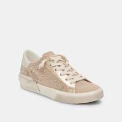Modish Shoe -Modish Shoe DOLCEVITA SNEAKERS ZINACRYSTAL GOLDSUEDE 01
