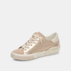 Dolce Vita ZINA CRYSTAL SNEAKERS GOLD SUEDE -Modish Shoe DOLCEVITA SNEAKERS ZINACRYSTAL GOLDSUEDE 08
