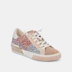 ZINA PATCH SNEAKERS ROSE GOLD MULTI GLITTER -Modish Shoe DOLCEVITA SNEAKERS ZINAPATCH ROSEGOLDMULTIGLITTER 01