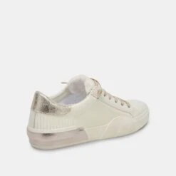 Dolce Vita ZINA PLUSH SNEAKERS WHITE SLICED LEATHER -Modish Shoe DOLCEVITA SNEAKERS ZINAPLUSH WHITESLICEDLEATHER 03