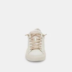 Dolce Vita ZINA PLUSH SNEAKERS WHITE SLICED LEATHER -Modish Shoe DOLCEVITA SNEAKERS ZINAPLUSH WHITESLICEDLEATHER 04