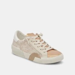 Dolce Vita ZINA SNEAKERS SAND EMBOSSED LEATHER -Modish Shoe DOLCEVITA SNEAKERS ZINA SANDEMBOSSEDLEATHER 01