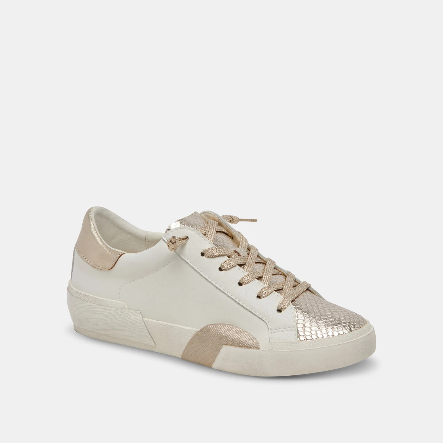ZINA SNEAKERS WHITE GOLD LEATHER 3 ZINA SNEAKERS WHITE GOLD LEATHER - Image 3
