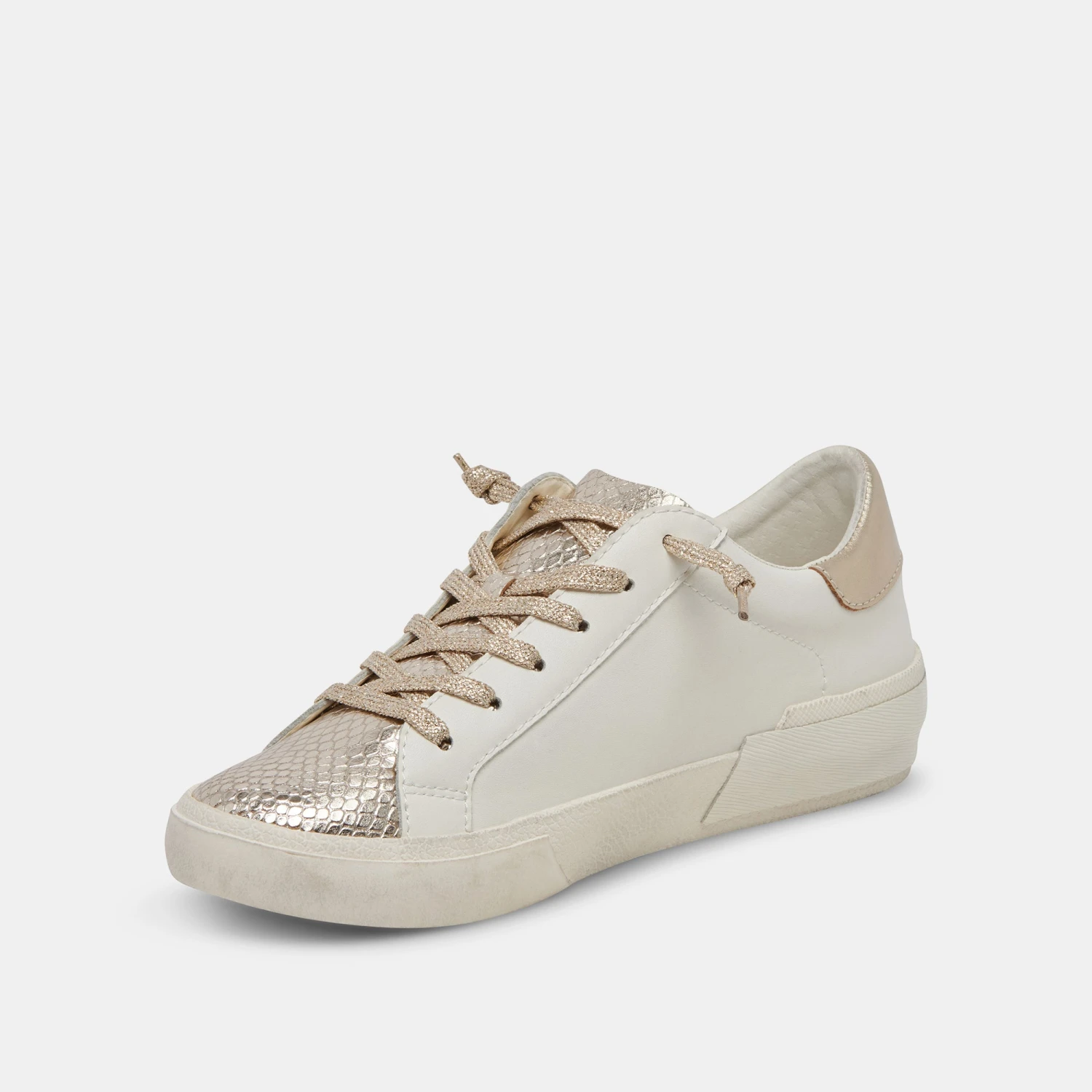 ZINA SNEAKERS WHITE GOLD LEATHER 6 ZINA SNEAKERS WHITE GOLD LEATHER - Image 6
