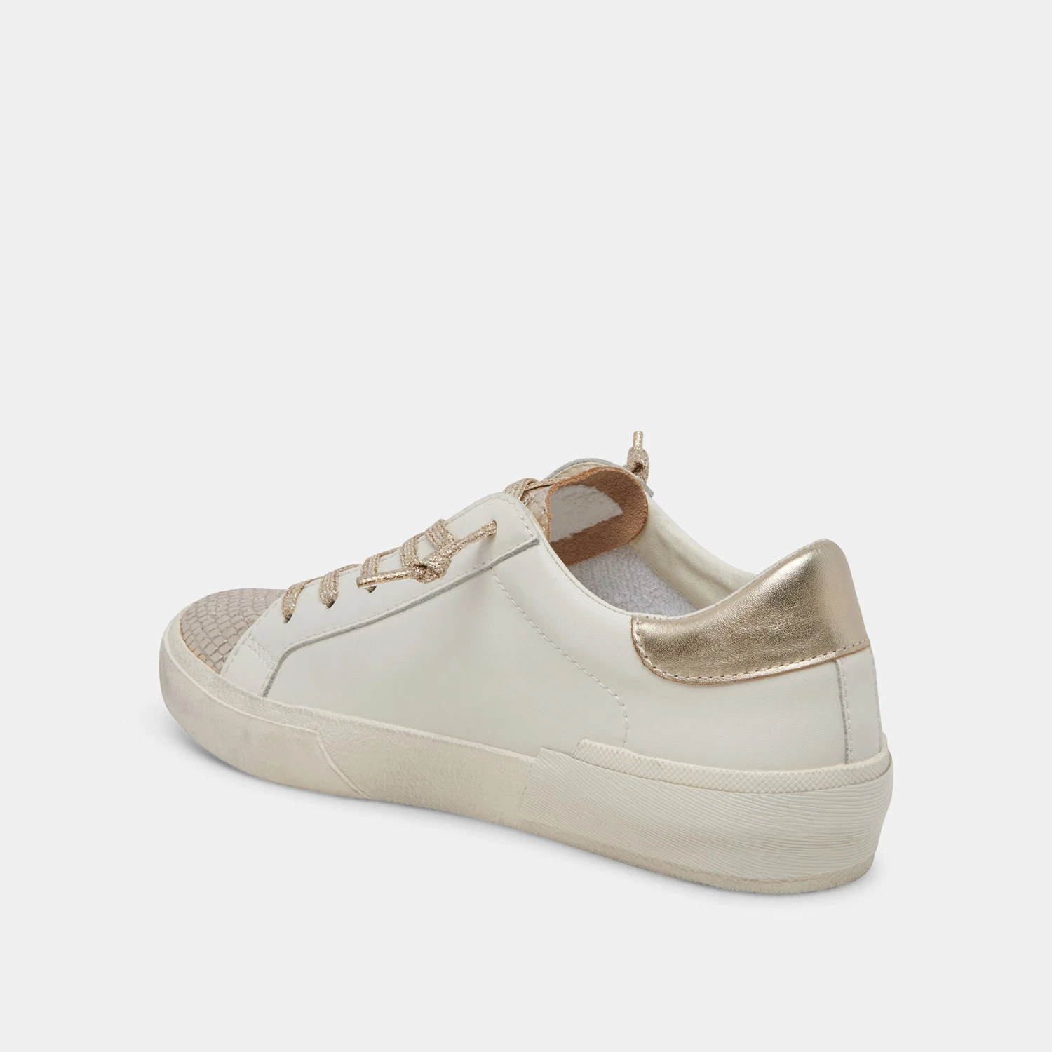 ZINA SNEAKERS WHITE GOLD LEATHER 7 ZINA SNEAKERS WHITE GOLD LEATHER - Image 7