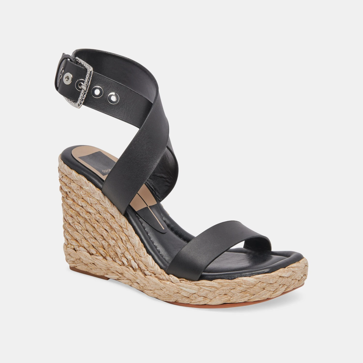 ALDONA WEDGES BLACK LEATHER 2 ALDONA WEDGES BLACK LEATHER - Image 2