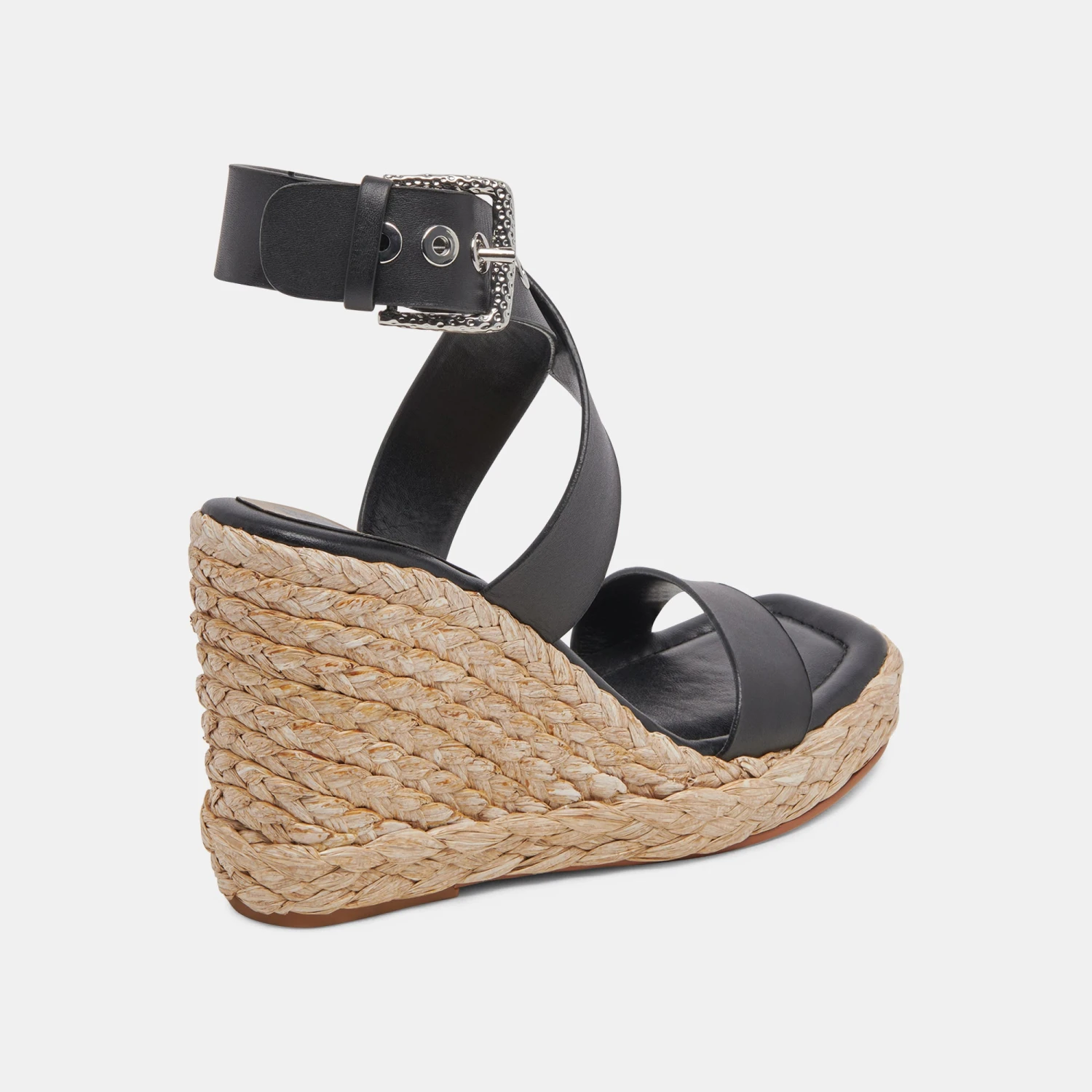 ALDONA WEDGES BLACK LEATHER 3 ALDONA WEDGES BLACK LEATHER - Image 3