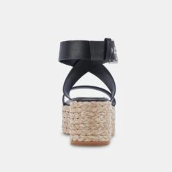 CANNES SANDALS BLACK LEATHER -Modish Shoe DOLCEVITA WEDGES CANNES BLACKLEATHER 05