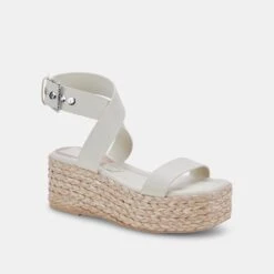 CANNES SANDALS IVORY LEATHER -Modish Shoe DOLCEVITA WEDGES CANNES IVORYLEATHER 01