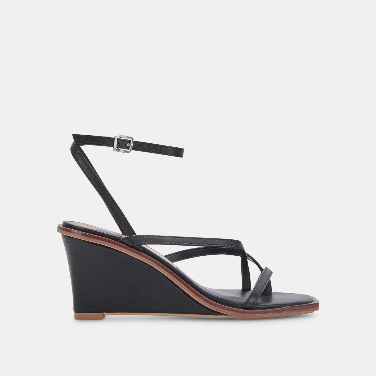 GEMINI WEDGES BLACK LEATHER 1 GEMINI WEDGES BLACK LEATHER