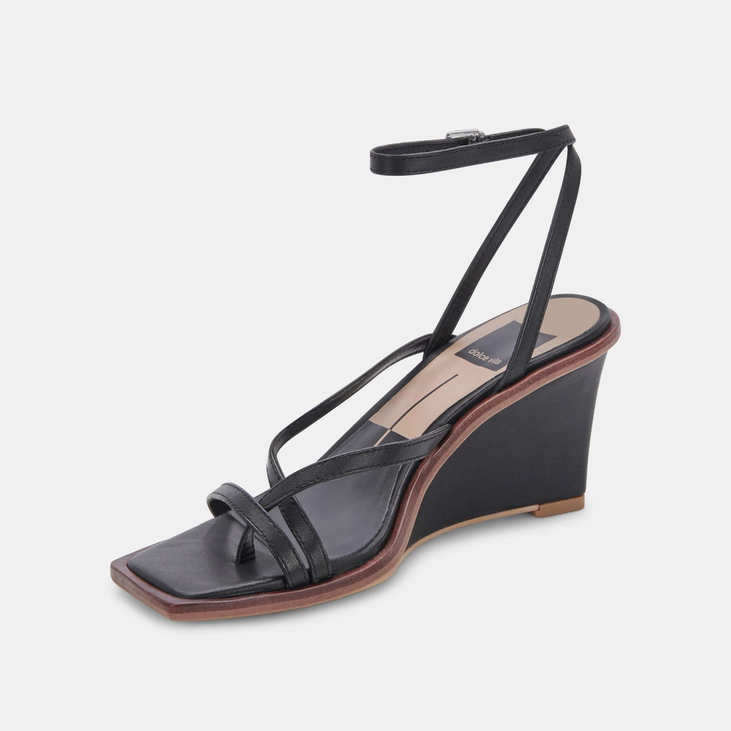 GEMINI WEDGES BLACK LEATHER 6 GEMINI WEDGES BLACK LEATHER - Image 6