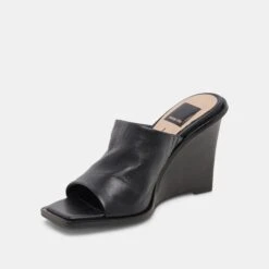 Dolce Vita GILDED WEDGES BLACK LEATHER -Modish Shoe DOLCEVITA WEDGES GILDED BLACKLEATHER 08