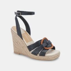 MAZE WEDGES BLACK RAFFIA 12 MAZE WEDGES BLACK RAFFIA -Modish Shoe DOLCEVITA WEDGES MAZE BLACKWOVEN 01