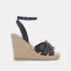 MAZE WEDGES BLACK RAFFIA