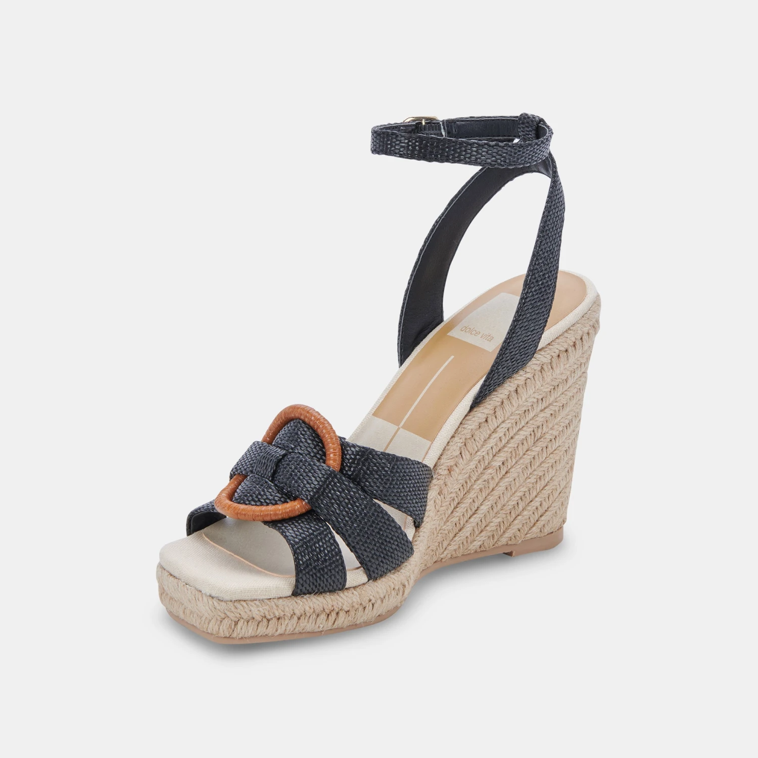 MAZE WEDGES BLACK RAFFIA 5 MAZE WEDGES BLACK RAFFIA - Image 5