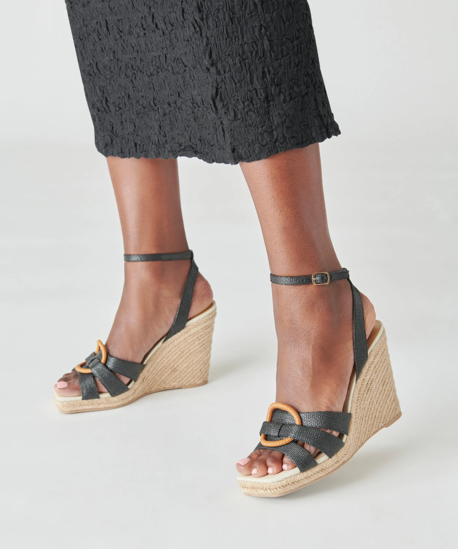 MAZE WEDGES BLACK RAFFIA 2 MAZE WEDGES BLACK RAFFIA - Image 2