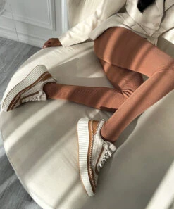 DOLEN SNEAKERS BROWN MULTI WOVEN -Modish Shoe dolen brown