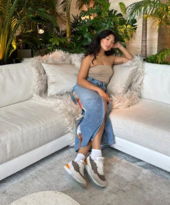 DOLCE VITA X GREATS EVANA SNEAKERS TAUPE MULTI SUEDE -Modish Shoe evana 3