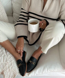 REIGN FLATS BLACK LEATHER 14 REIGN FLATS BLACK LEATHER -Modish Shoe reign b 1